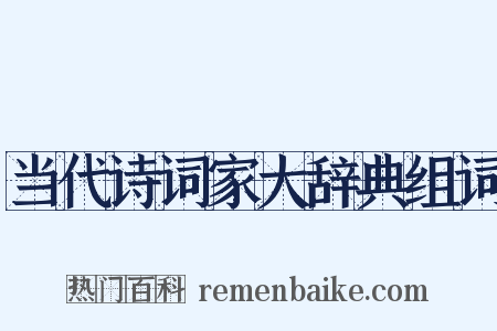 当代诗词家大辞典组词是什么意思的图片